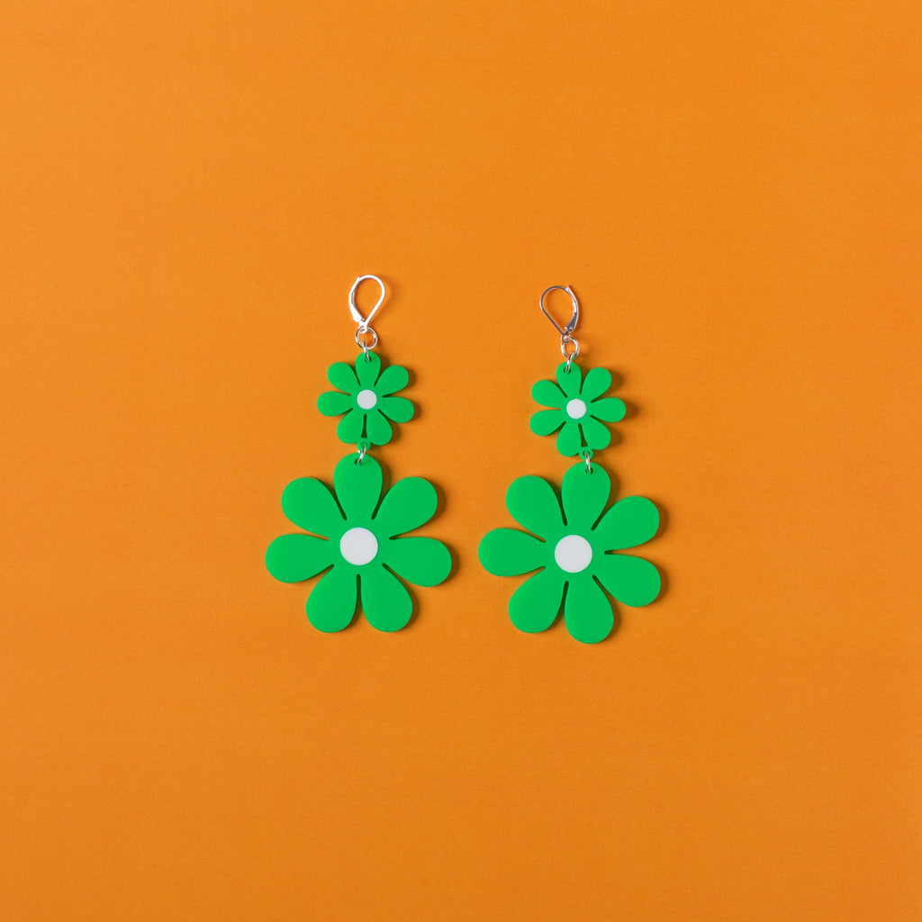 The Double Daisy Dangle Earrings