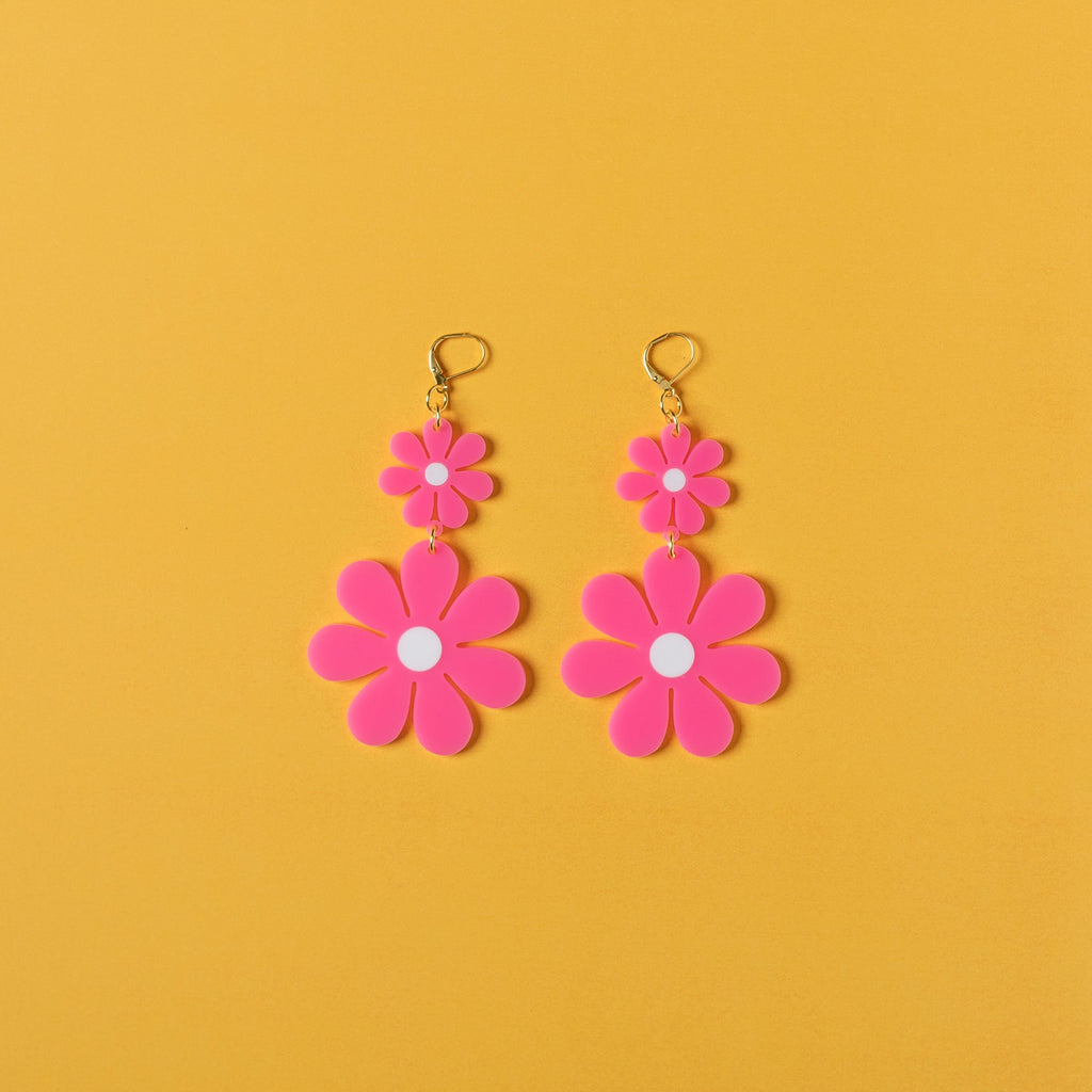 The Double Daisy Dangle Earrings