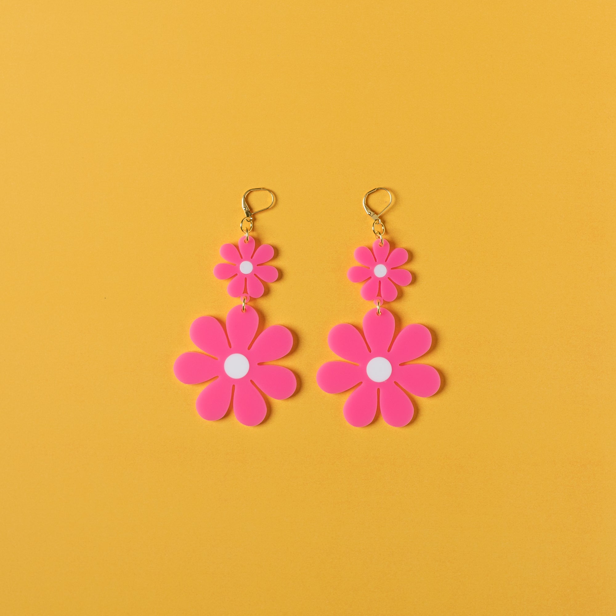 The Double Daisy Dangle Earrings