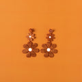 The Double Daisy Hanging Stud Earrings